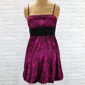 SPEECHLESS Dress Prom Leopard Print Flocked Velvet Pink Animal Print Party Small